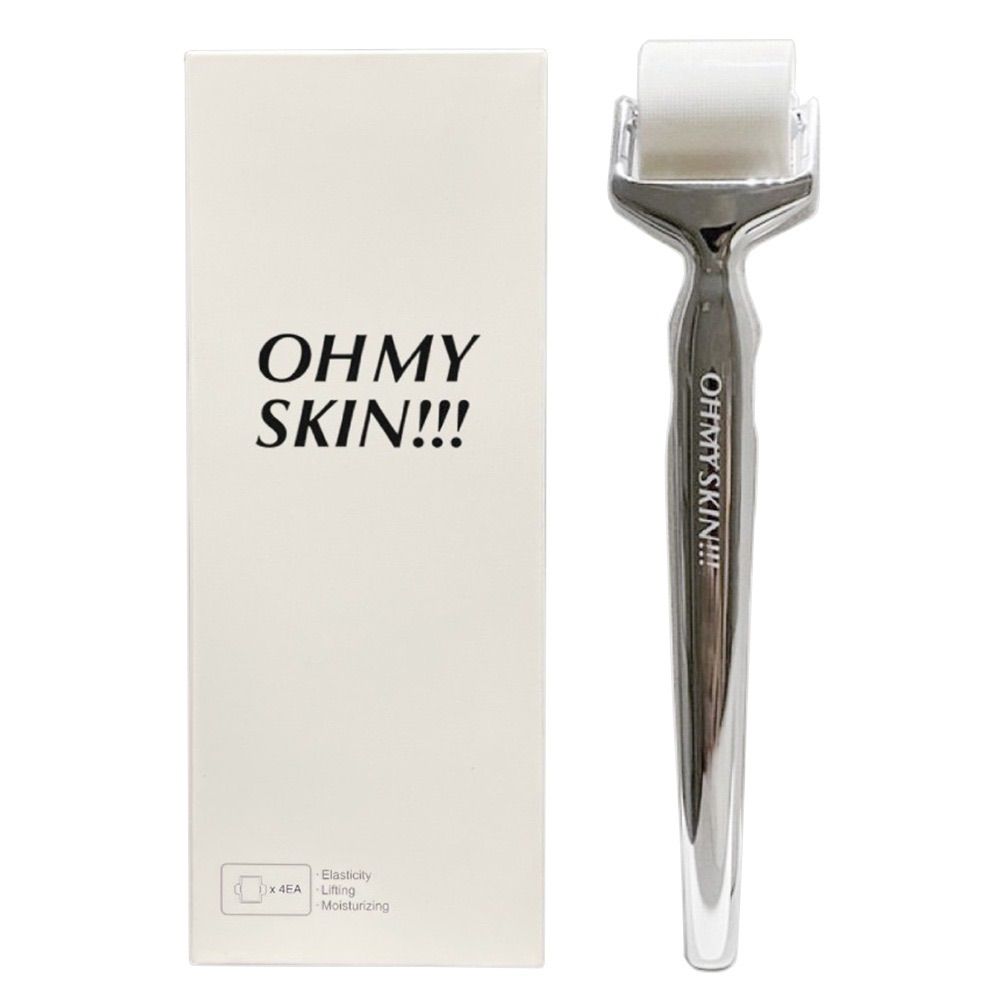 OHMYSKIN!!! オマイスキン ローラーバッチ4回分付属ハンドル1本 オマイスキンマイクロバッチ 使い捨てマイクロニードルローラーパッチ