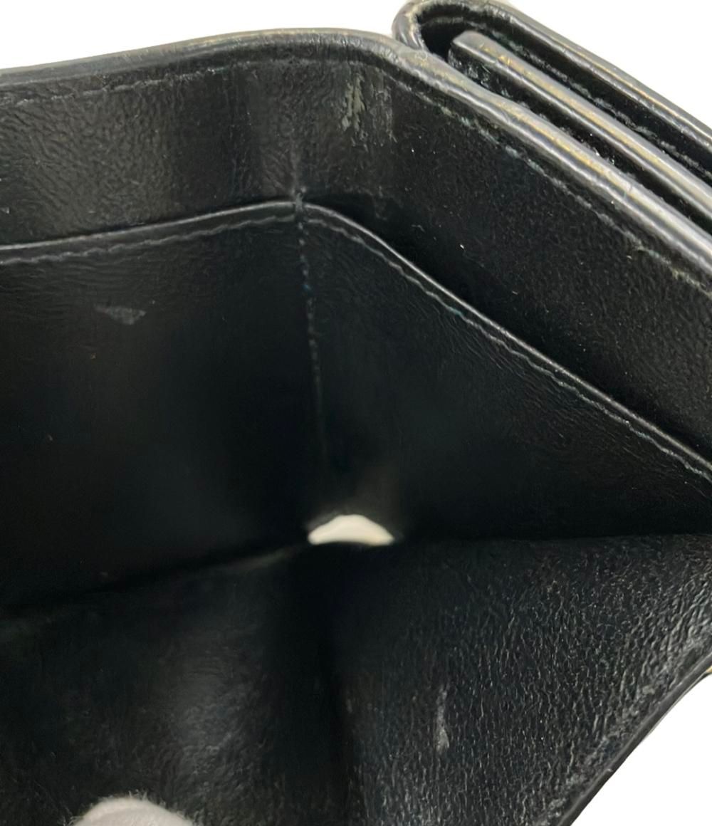 バレンシアガ　三つ折り財布　パンチング　ロゴ　黒　　コンパクト BALENCIAGA 三つ折り財布 ロゴパンチングミニウォレット ブラック