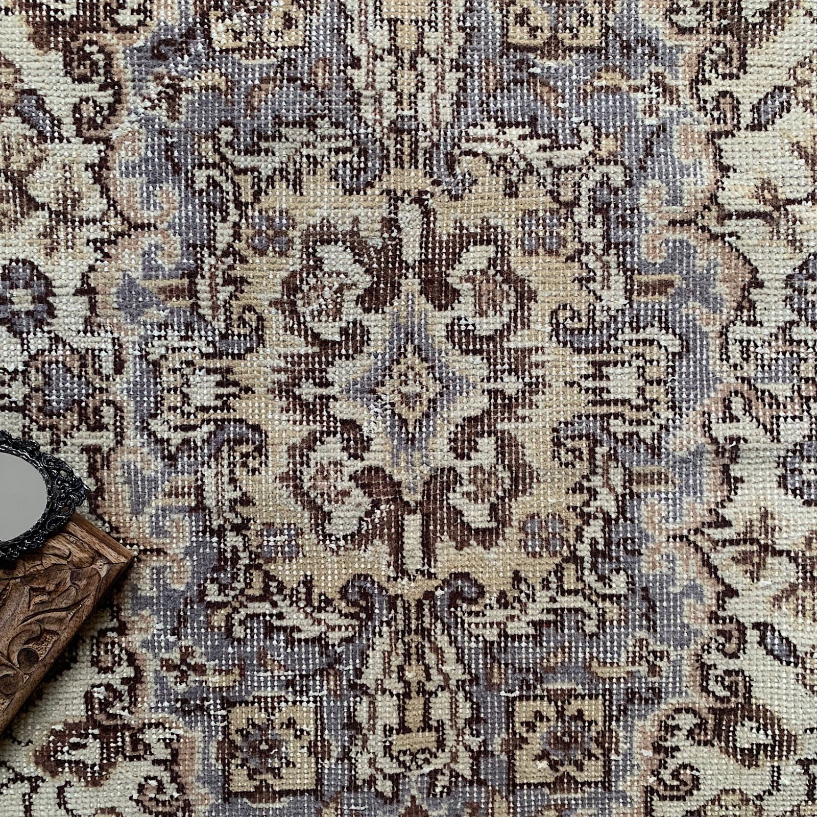 特大　超大判　287×167イエローゴールド　ボタニカル　トルコヴィンテージラグ 特大 超大判 287×167イエローゴールド ボタニカル トルコ