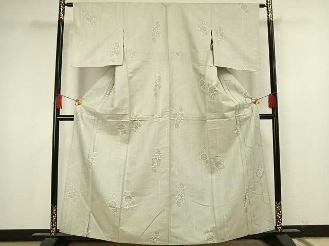 平和屋着物＊夏物　色無地　縦絽　芝紋紗　洒落柿色　正絹　逸品　未使用　AABA6487jd