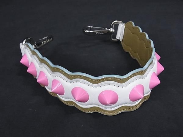 FENDI ミニストラップユー スタッズ付き 黒白 ストラップ ユー ファブリック ブラック | Fendi