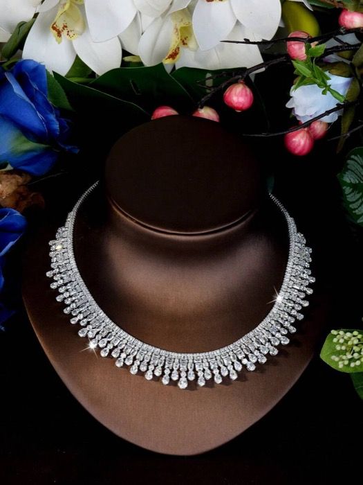 賞賛される ジュエリー レディース セット 1セット エレガントなキュービックジルコニア ウォータードロップジュエリーセット 女性への記念日のギフトに最適