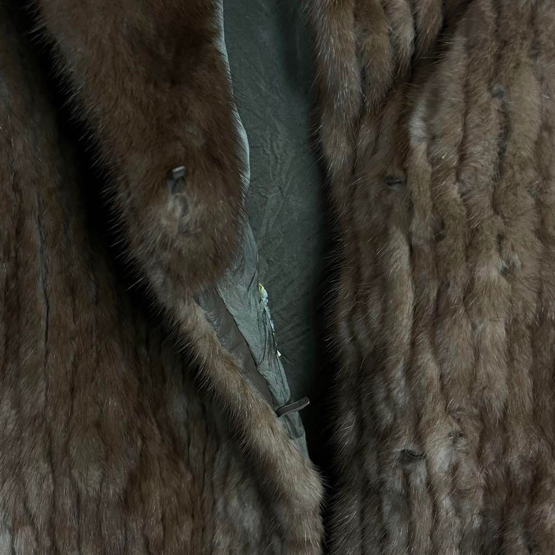 高級✨　サファイヤミンク　コート　リアルファー　本毛皮　グレー　サガミンク SAGA MINK サガミンク シルバータグ 銀タグ 毛皮 リアルファー コート