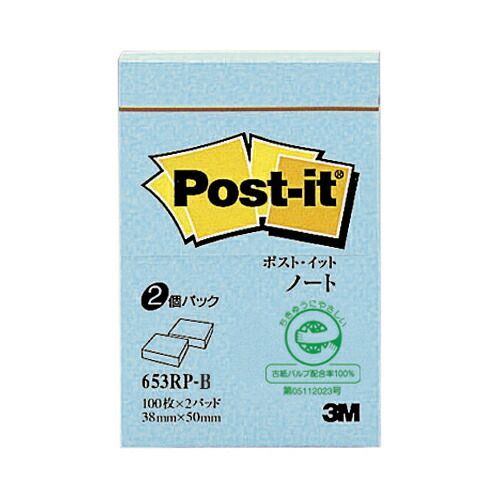 まとめ ふせん スリーエム ポスト イット Ｒ 製品 単品 ブルー 653RP-B 4547452476060 1個 ×40セット