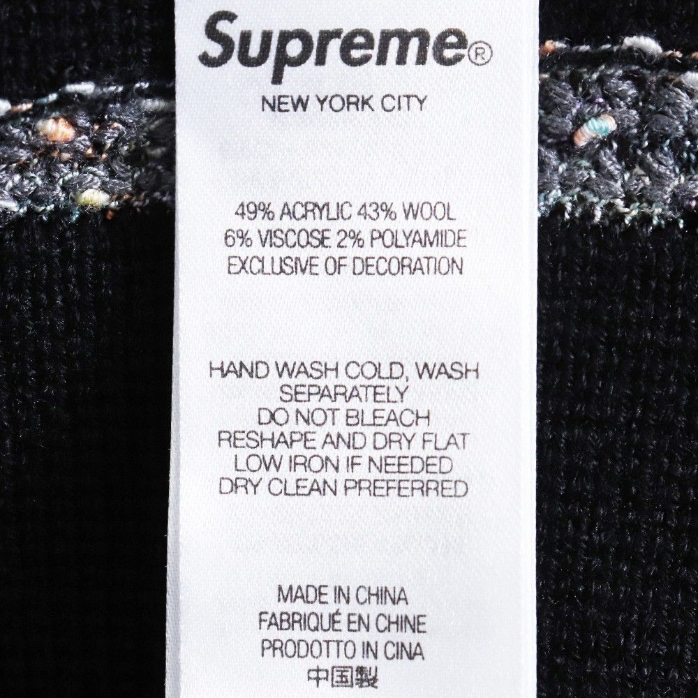 SUPREME Speckle Stripe Zip Up Cardigan XLサイズ ブラック