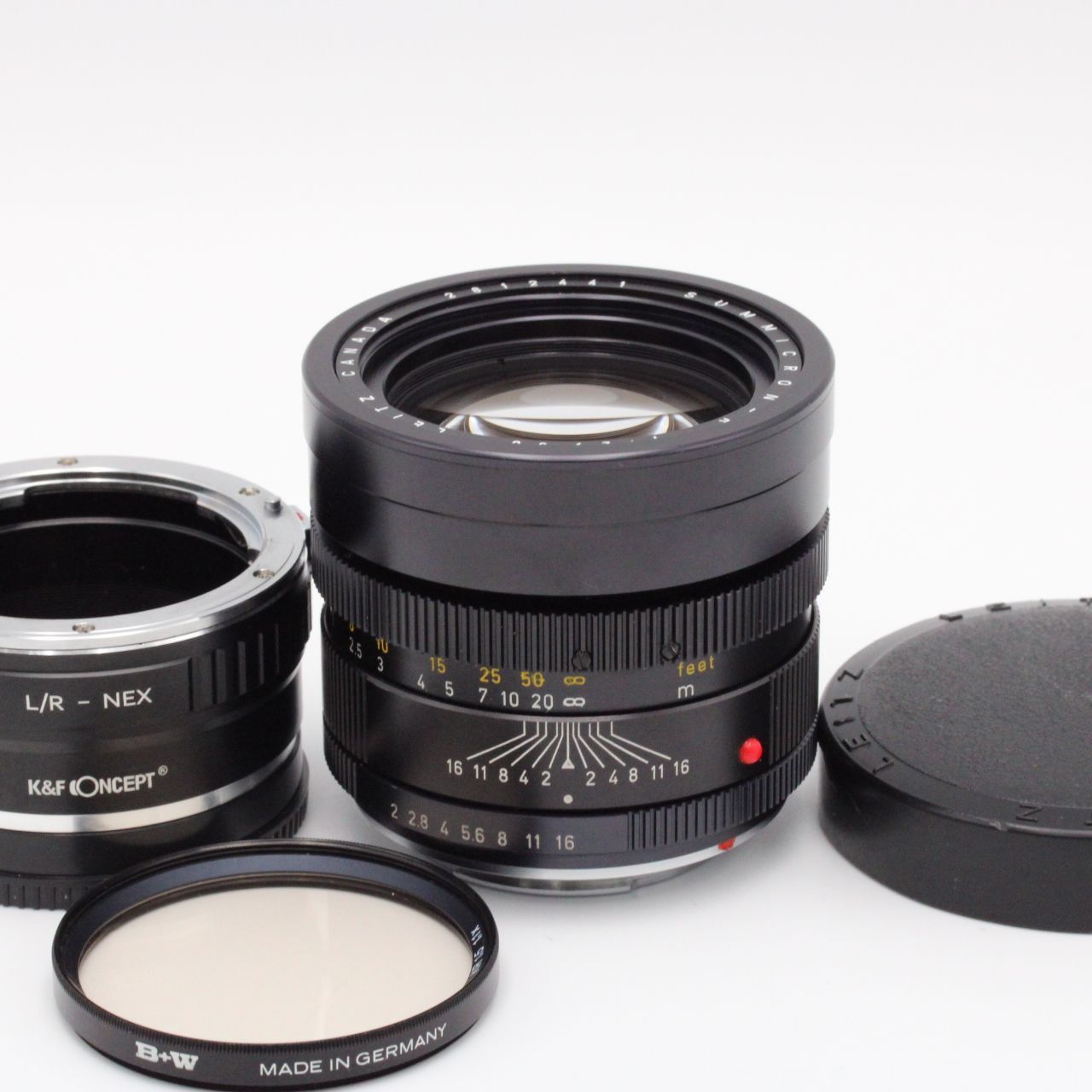ライカLeica SUMMICRON-R 90mm F2 /EFマウント変換付属 - レンズ(単焦点)
