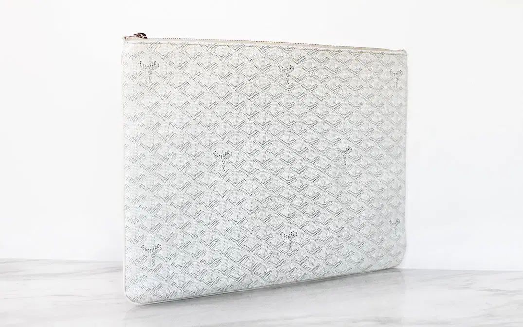 GOYARD セナGMクラッチバッグ　アイボリー　PVC ヘリンボーン GOYARD セナGMクラッチバッグ アイボリー PVC ヘリンボーン