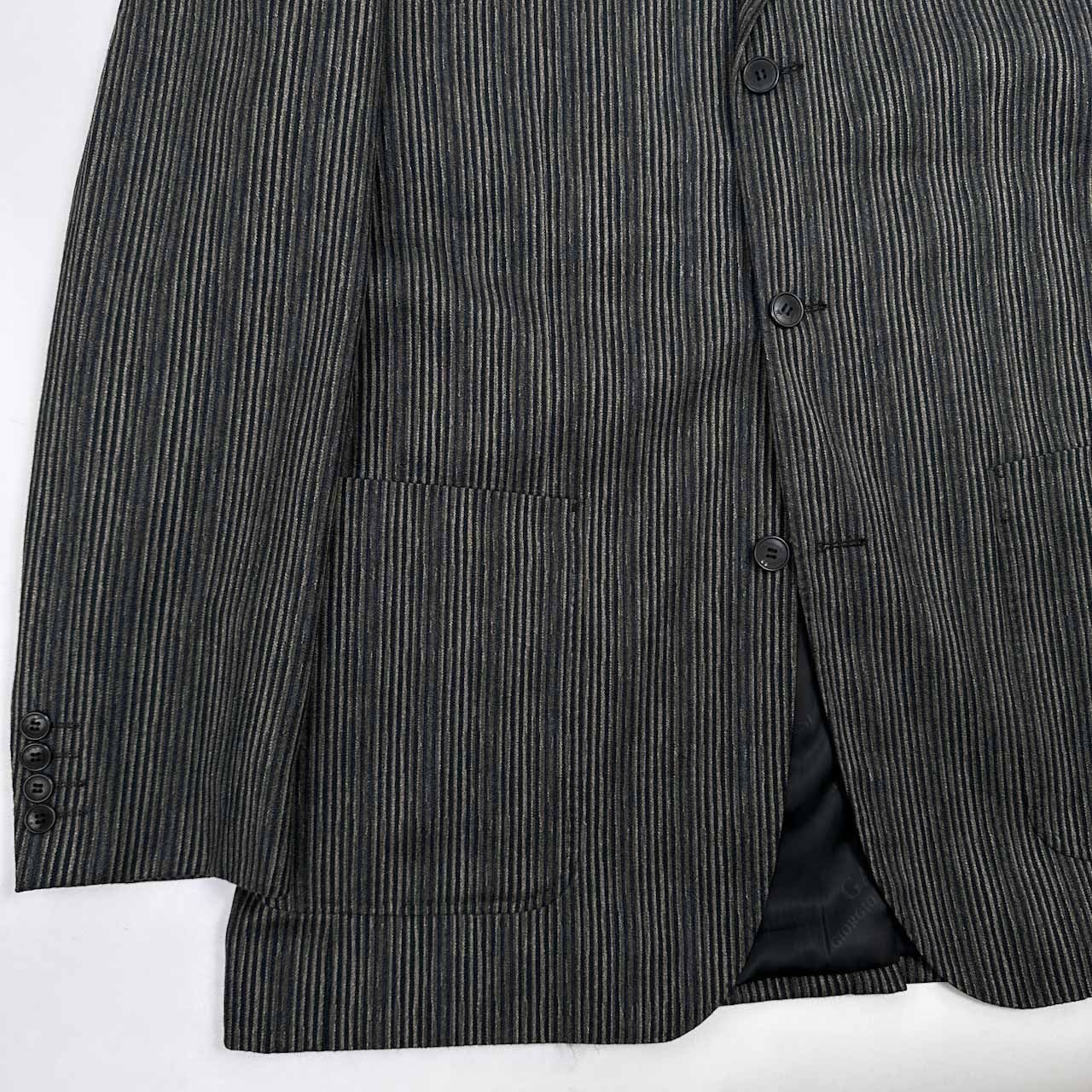 お値下げ］春夏ARMANI COLEZ ストライプ ノーカラージャケット