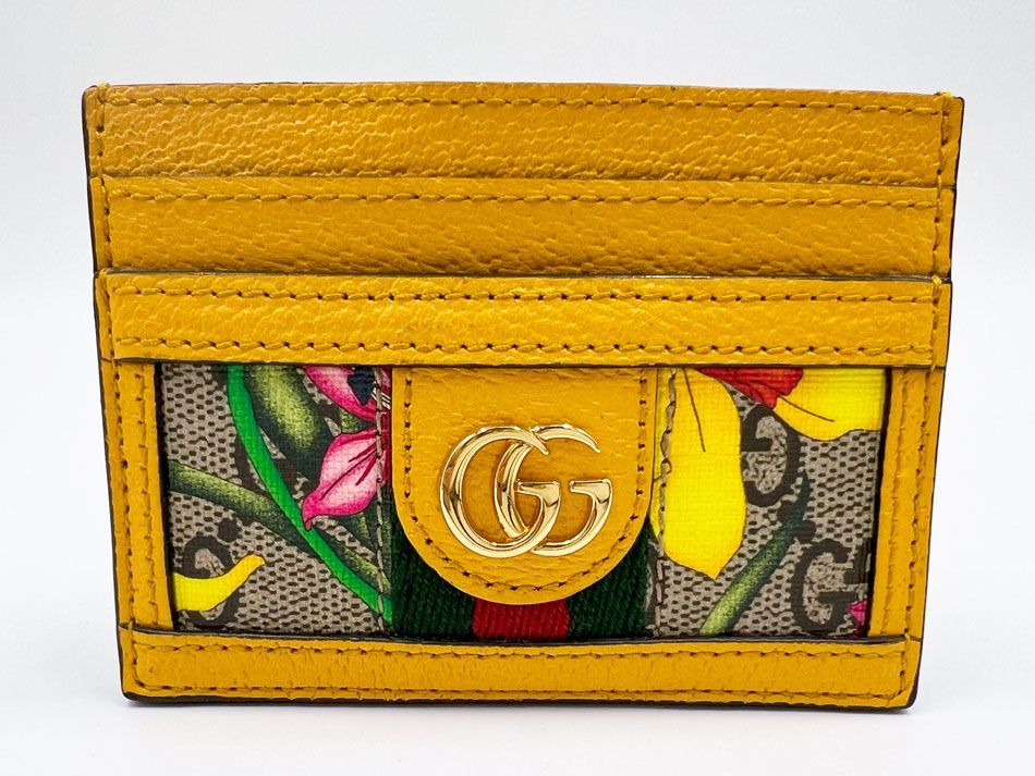 GUCCI グッチ カードケース オフィディア GG フローラ カードケース レザー イエロー 523159
