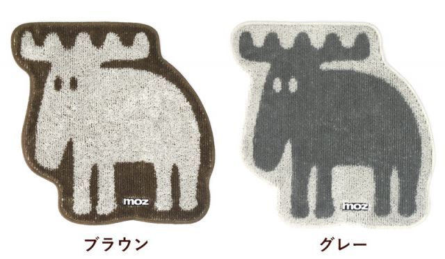 アクセントマット moz 玄関 洗面所 バスマット 抗菌防臭 吸水 滑り止め SEK 北欧 キャラクター かわいい エルク おしゃれ 日本製