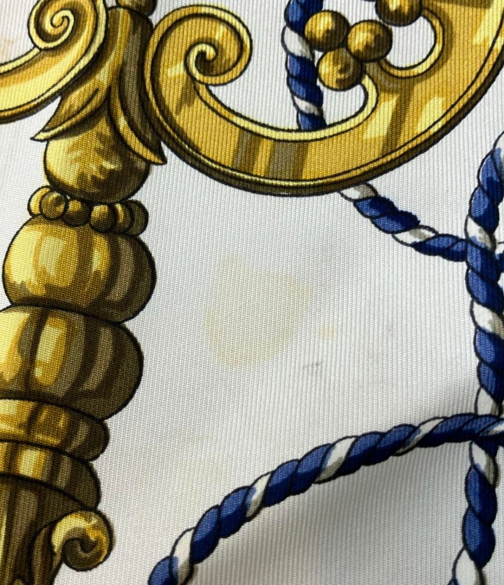 エルメス スカーフ カレ90 シルク100% 鍵柄 LES CLES レディース