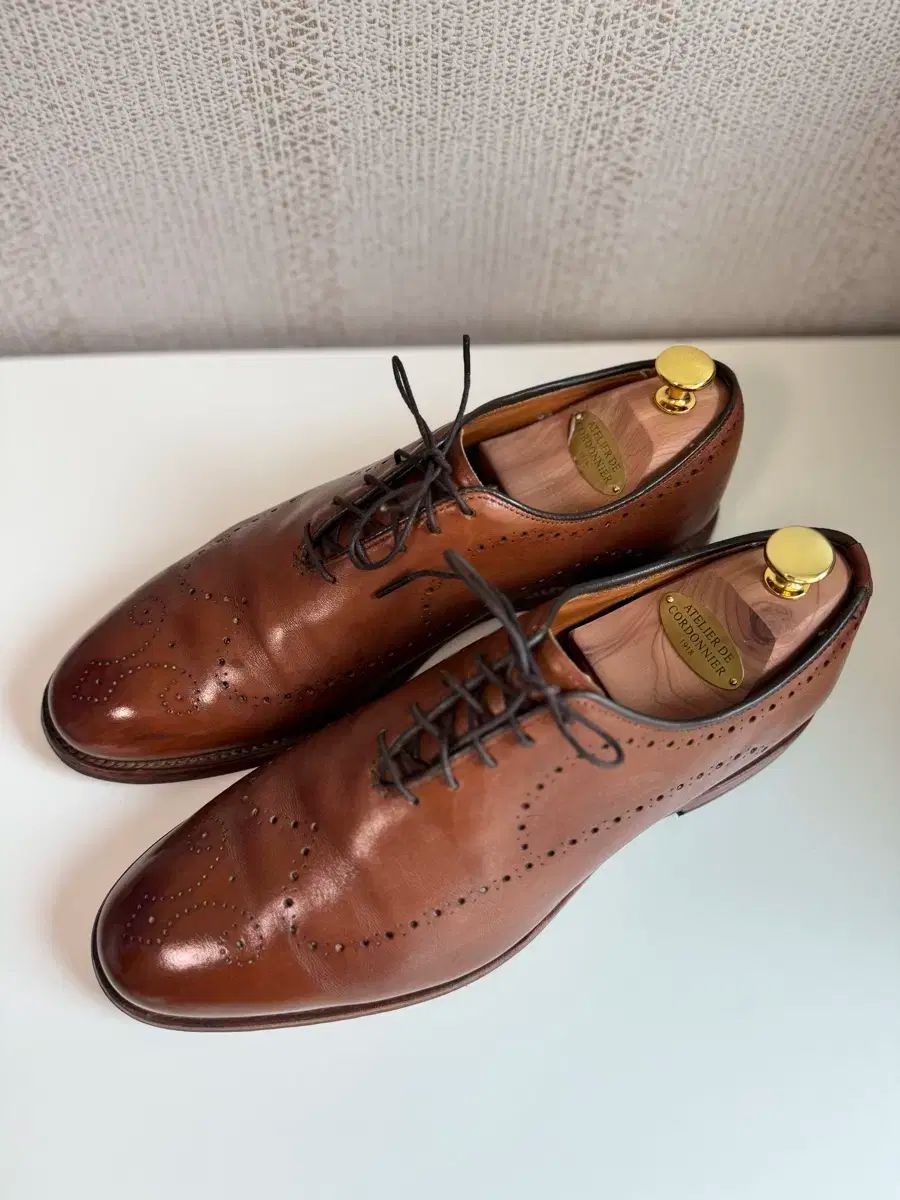 アレンエドモンズ ブラウン ホールカット レースアップ 靴 265 8 5d ALDEN オールデン