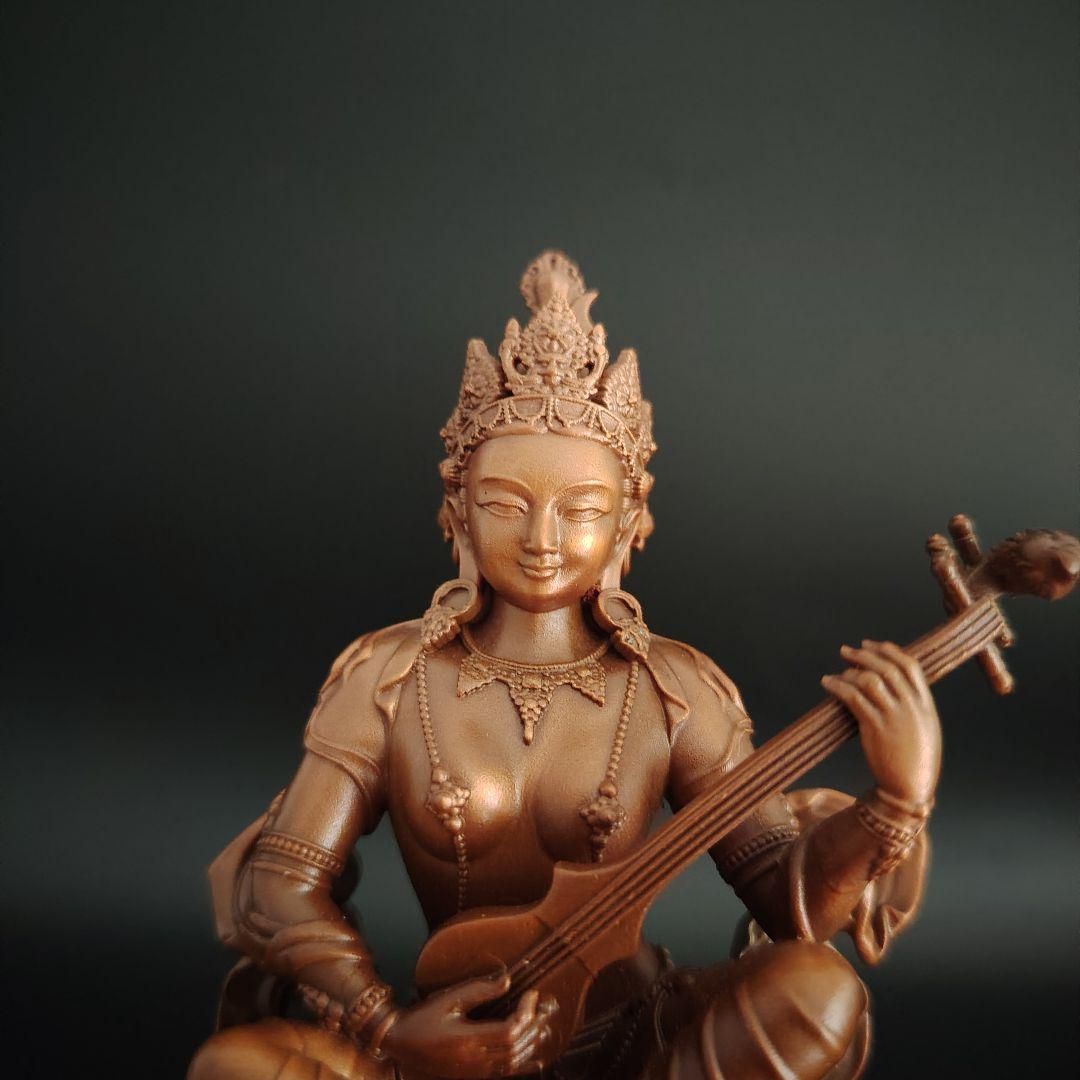 仏教美術 仏像 妙音天女銅像 家内仏堂 奉納 装飾品 工芸品 置物 仏教美術 仏像 妙音天女仏像 銅製品工芸品 置物 - メルカリ