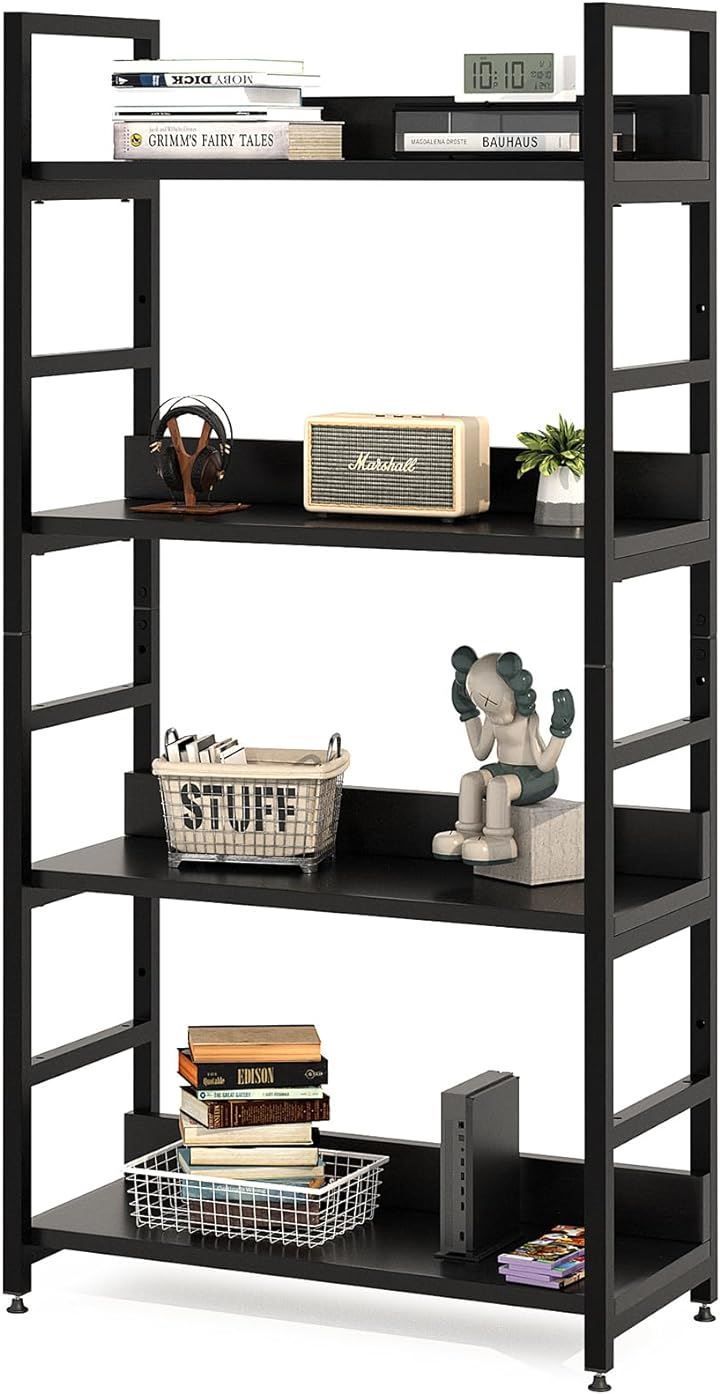 本棚 HomGiz オープンシェルフ 4段 ラック 棚 収納 高さ調整可能 耐荷重