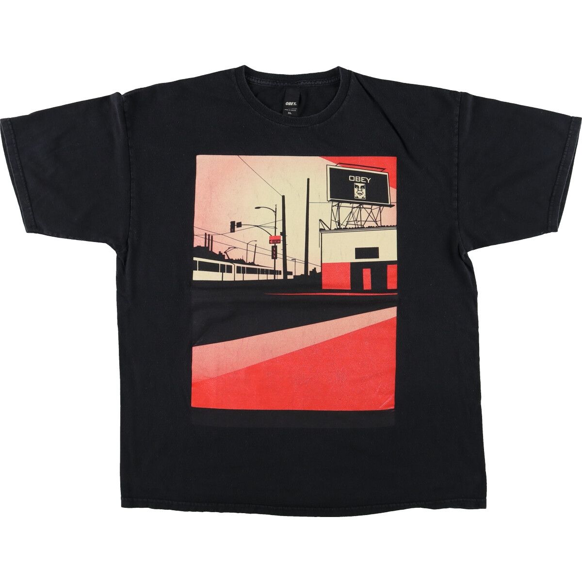 古着 オベイ OBEY 半袖 プリントTシャツ メンズXL相当/eaa430602