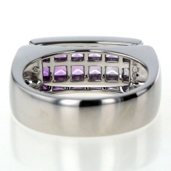 K18WG ホワイトゴールド リング マルチカラーサファイア 1.45ct 