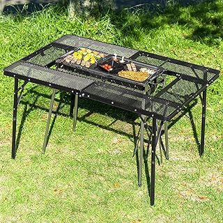 ENDLESS-BASE バーベキューコンロ メッシュテーブル 2点セット 120×80cm アウトドア コンパクト 44400074 80466