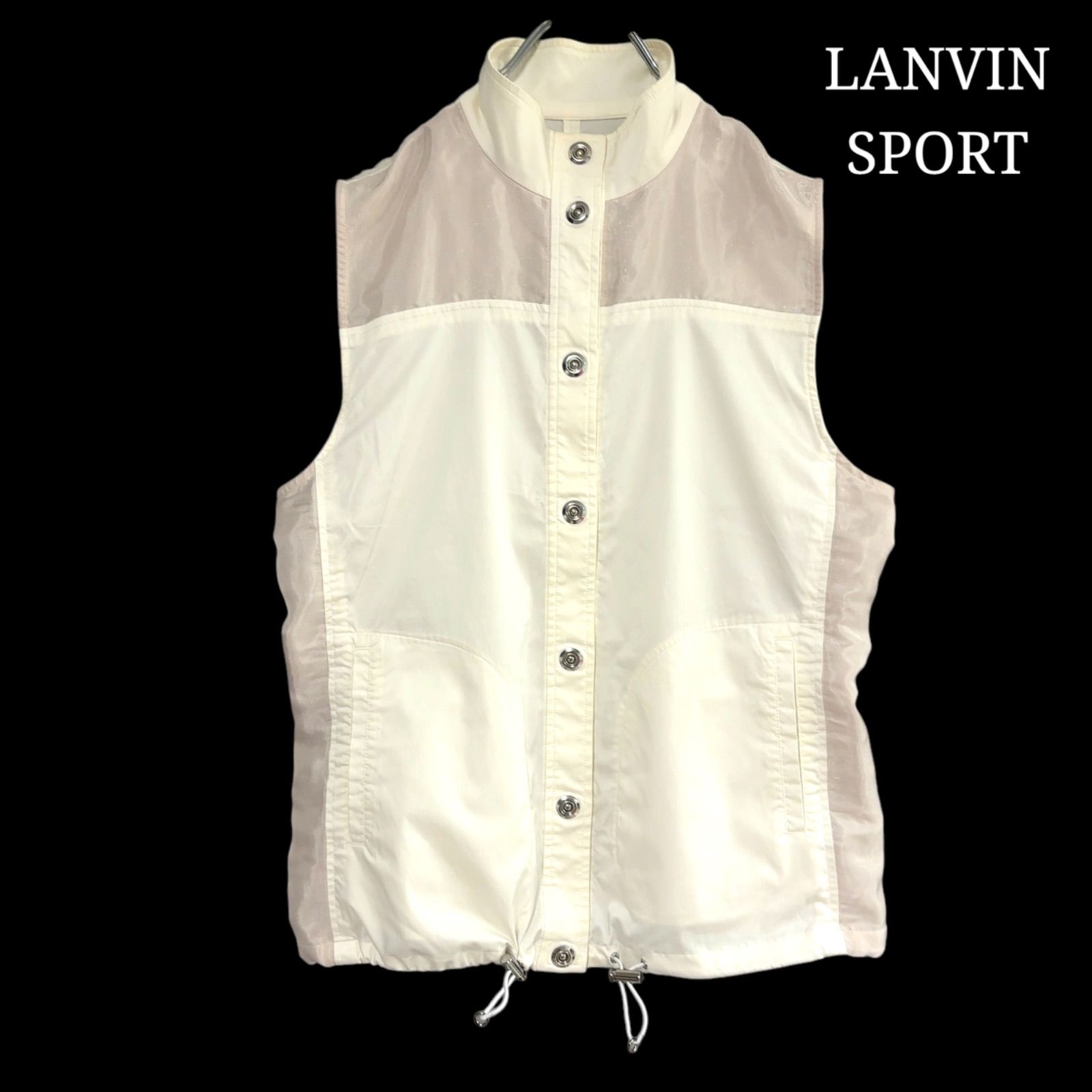 LANVIN SPORT ランバン ランバンスポール GOLF ゴルフ ベスト 40 レディース メッシュ切り替え ドロスト ドローコード - メルカリ