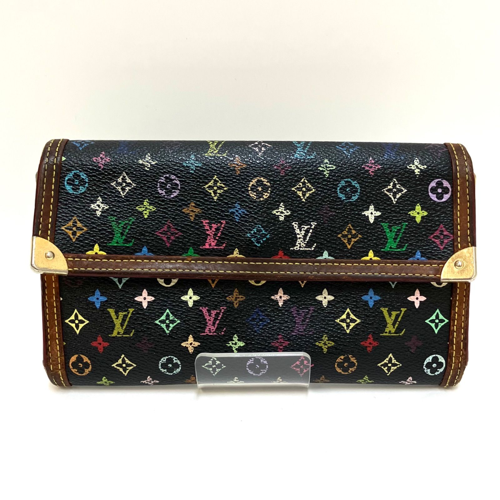 ルイヴィトン モノグラム マルチカラー ポルト トレゾール 3つ折長財布