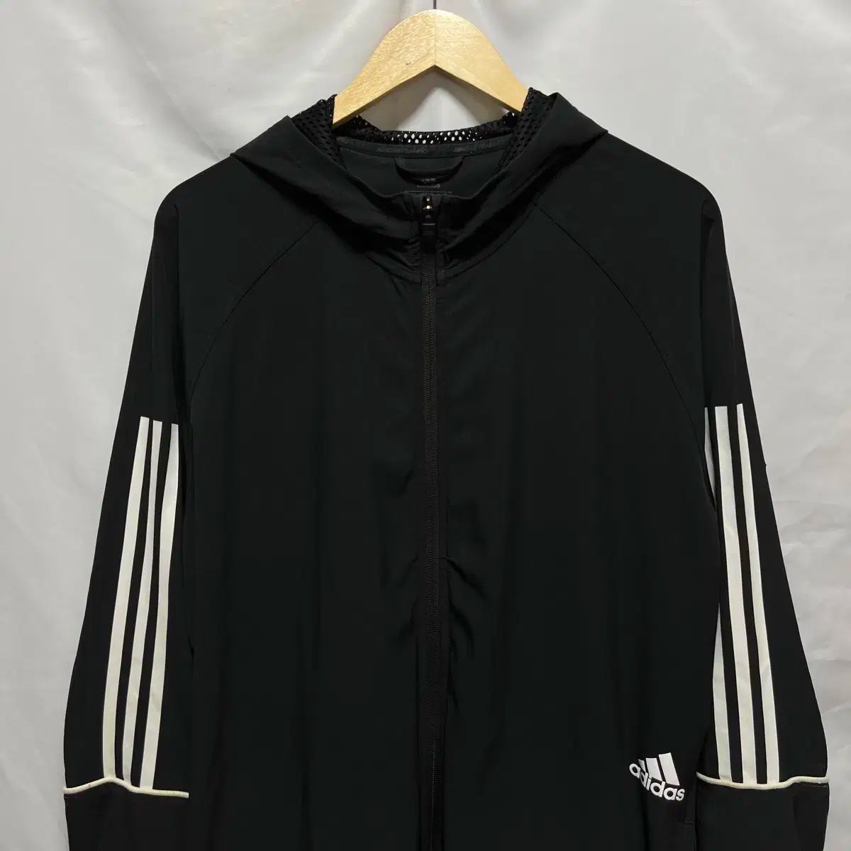 純正品/ 2XL adidas(アディダス) 3本線 ウインドブレーカー 黒