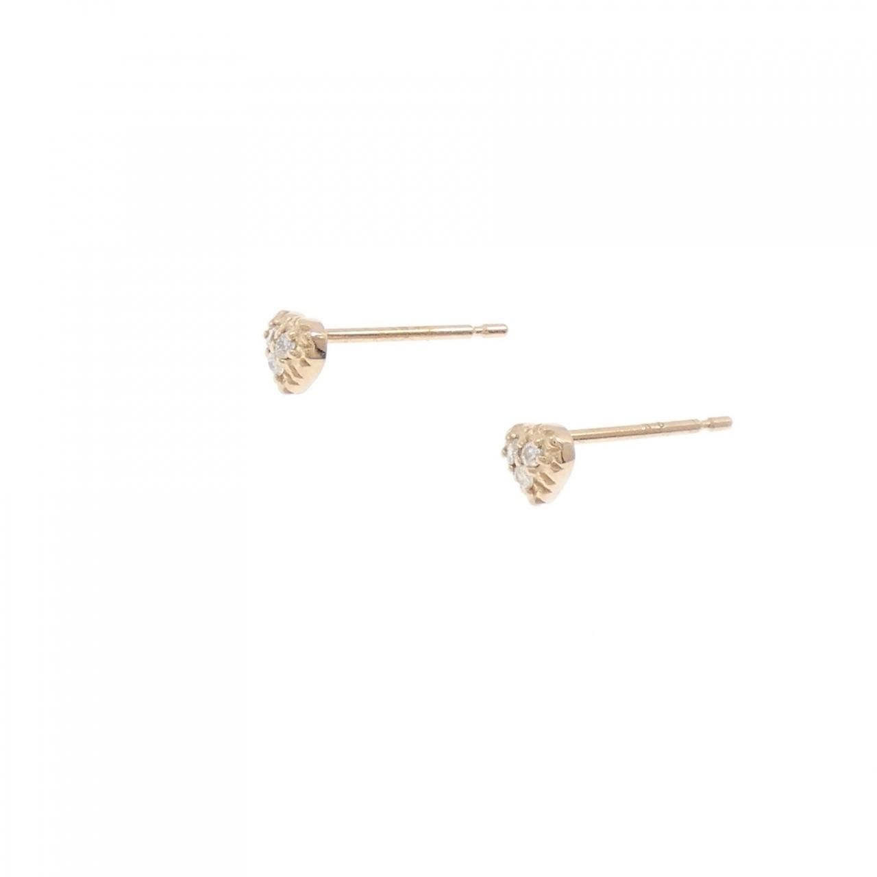 K18PG ハート ダイヤモンド ピアス 0.04CT
