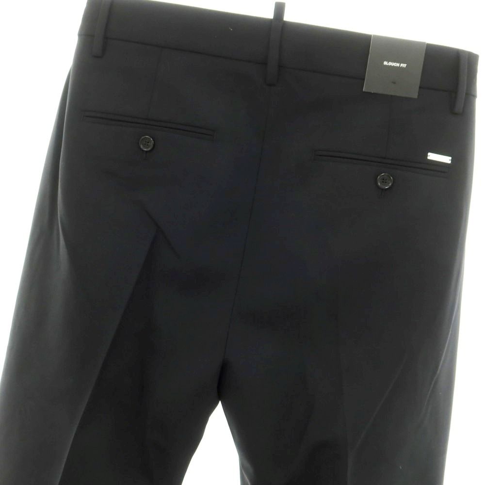 【新品】ディースクエアード DSQUARED2 ストレッチ ウール セミフレア カジュアルスラックスパンツ ブラック【サイズ46】【メンズ】 新品】ディースクエアード DSQUARED2 ストレッチ ウール セミフレア