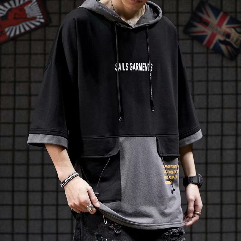 パーカー メンズ 半袖 おしゃれ 夏パーカー 半袖パーカー フード