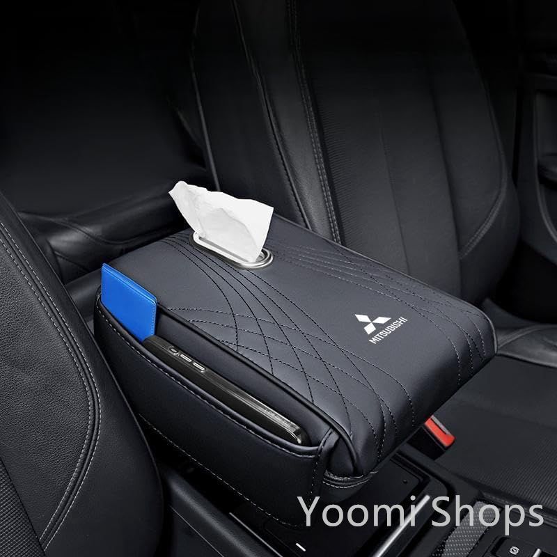 【新品未使用】三菱 アームレストボックスブースタークッション 車 アームレストクッション 車肘置き 小物入れ コンソールボックスパッド