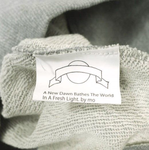 Sweatshirt cotton a new dawn bathes the world in a fresh light. by mo BLUE LAKE MARKET AZUMA裏毛脇パネルプリントプルオーバースウェット ロゴ