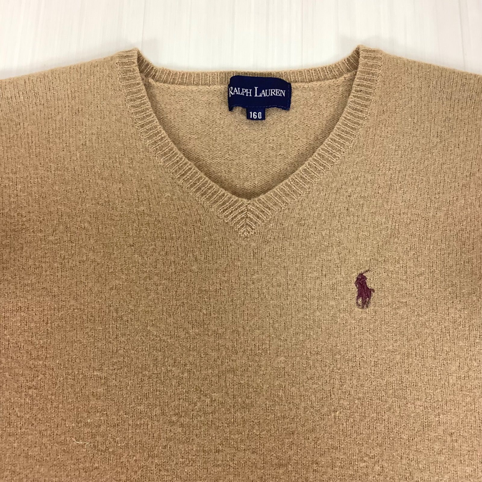RALPH LAUREN ラルフローレン Vネック ウールニット 長袖 160cm