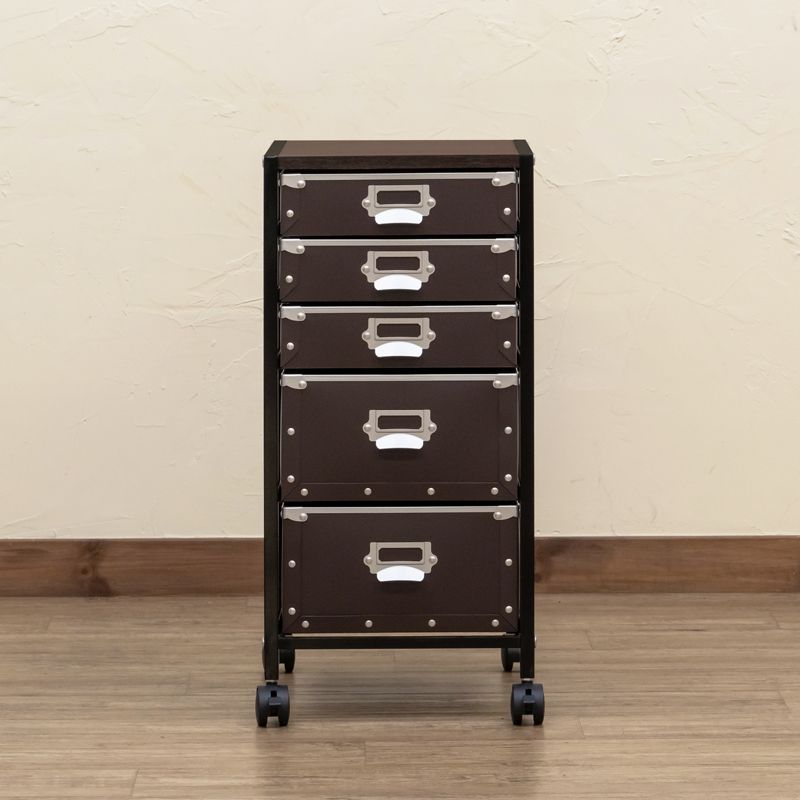 Popan　収納チェスト　5段　ブラウン Popan 収納チェスト 5段 ファイルBOX [1001] 【公式通販】