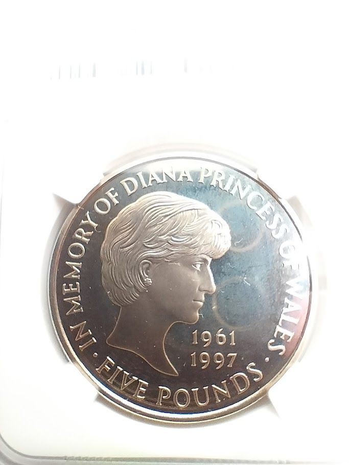 NGC PF66 ULTRA CAMEO 1999年 英国 ダイアナ妃 5ポンド白銅貨