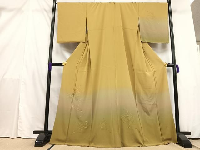 平和屋本店□極上 夏物 訪問着 絽 作家物 総刺繍 枝花文