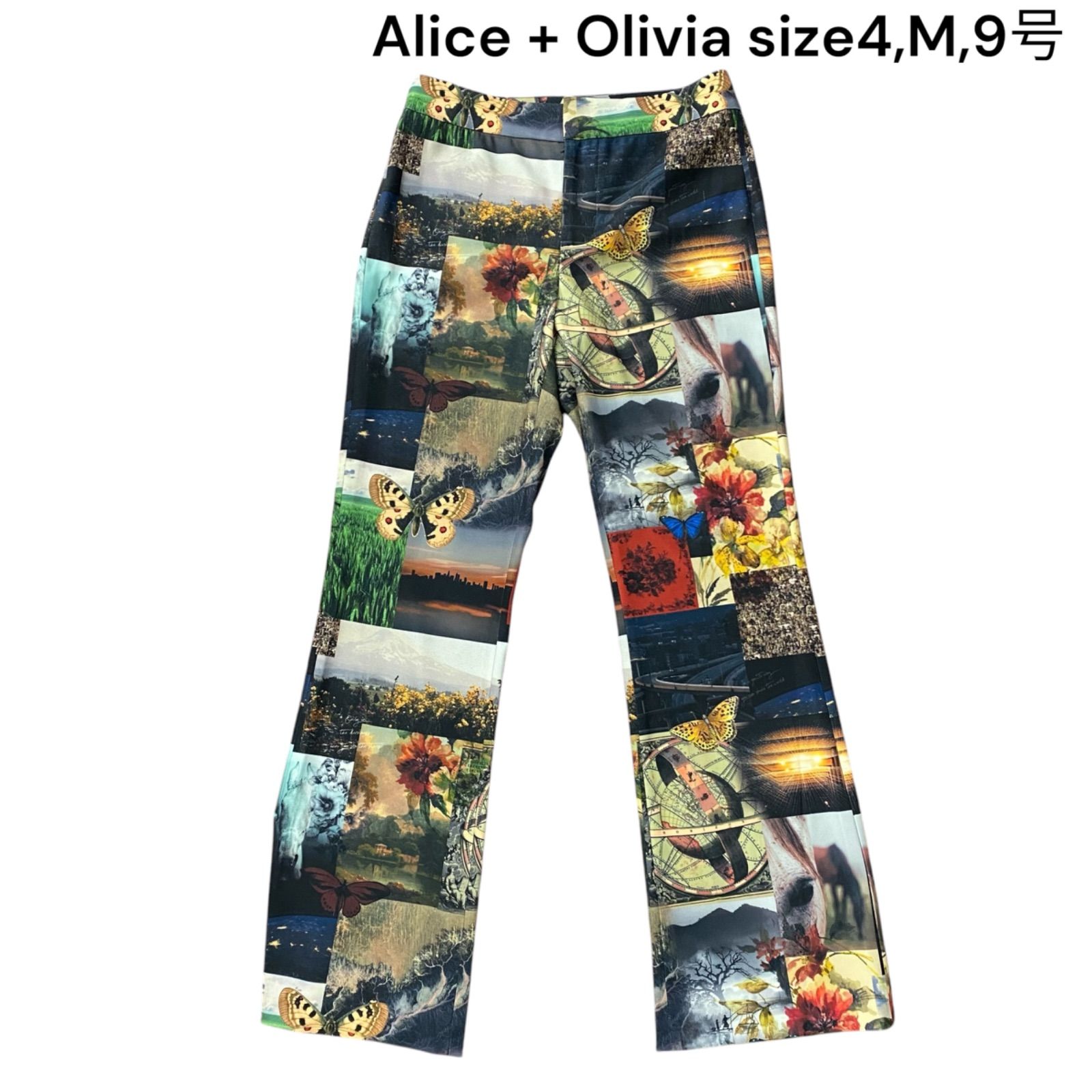 アリスオリビア Alice Olivia 4 M 9号 パンツ ボトムス カジュアル フォト柄 レディース S5P480