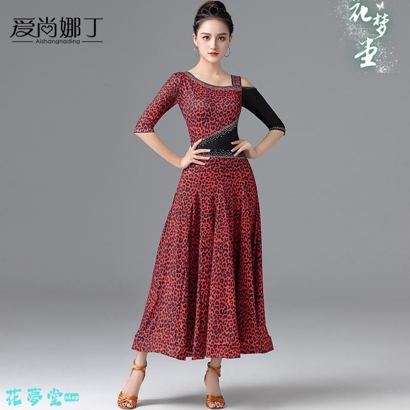 25年 ♥社交ダンス衣装 アニマル ヒョウ柄 ダンスドレス ダンスウェア ダンス ドレス 撮影会 舞台 イベント 原野空間-11