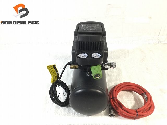 中古品 常圧エアホース付きMINATOWORKS ミナトワークス オイルレス型エアーコンプレッサー CP-8A 89693