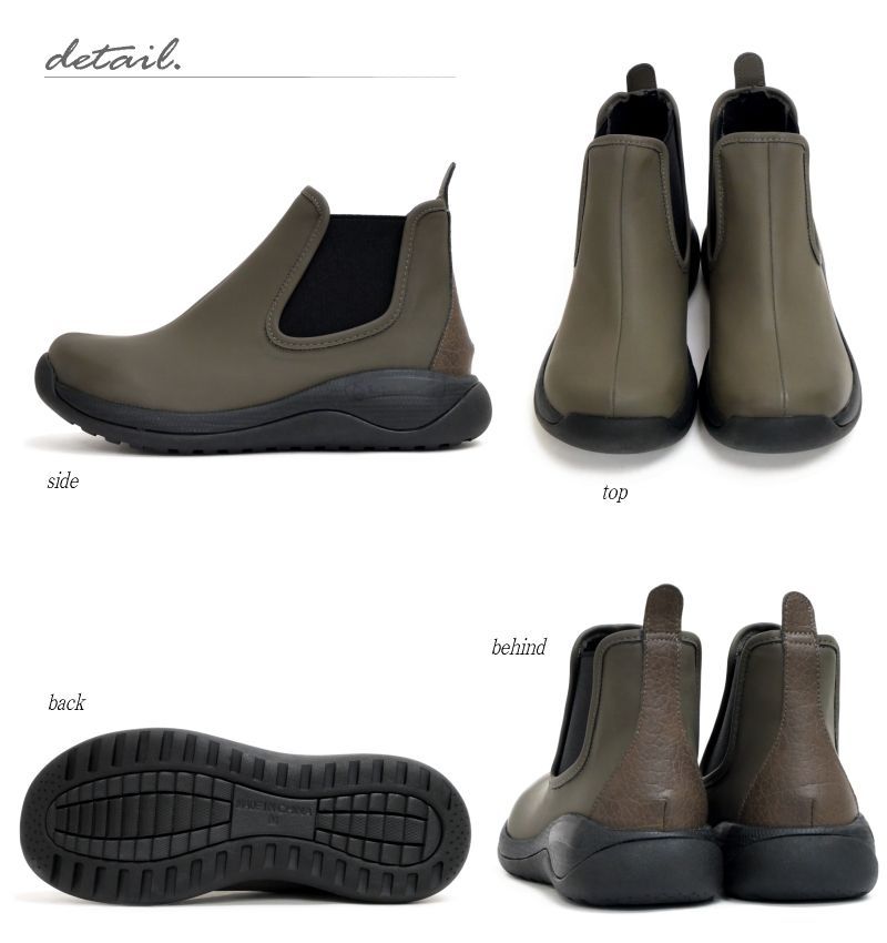 Regetta Canoe サイドゴアブーツ 防水 耐水 撥水 晴雨兼用 滑りにくい フラット ブラック KIN-KAAI_COM