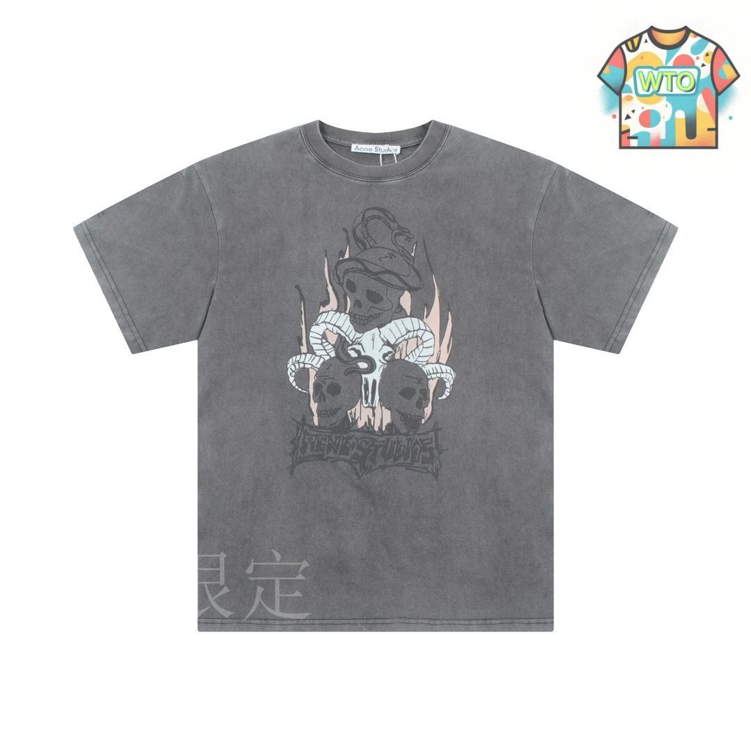 Acne Studios スカルプリントTシャツ 今日WTO】Acne Studios スカルプリント T シャツ-YM14 - メルカリ
