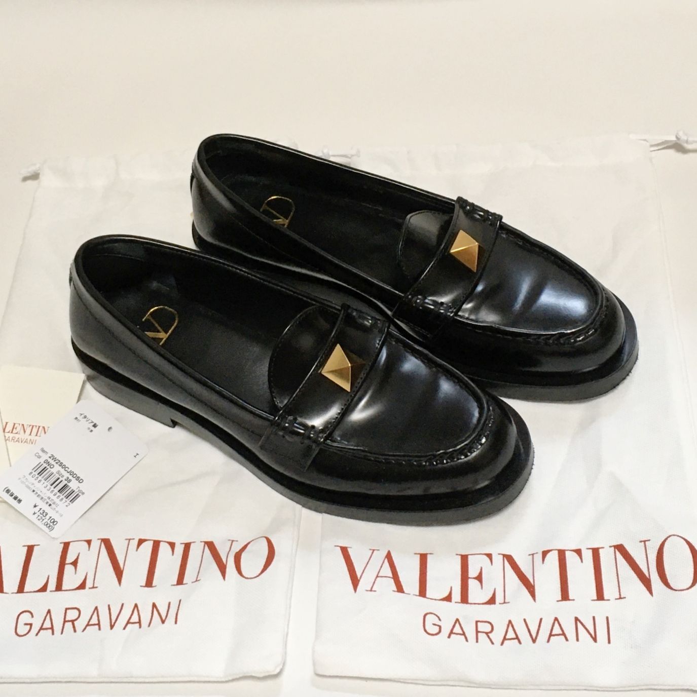 VALENTINO ヴァレンティノ　ローマンスタッズ　ローファー　38.5ローファー/革靴