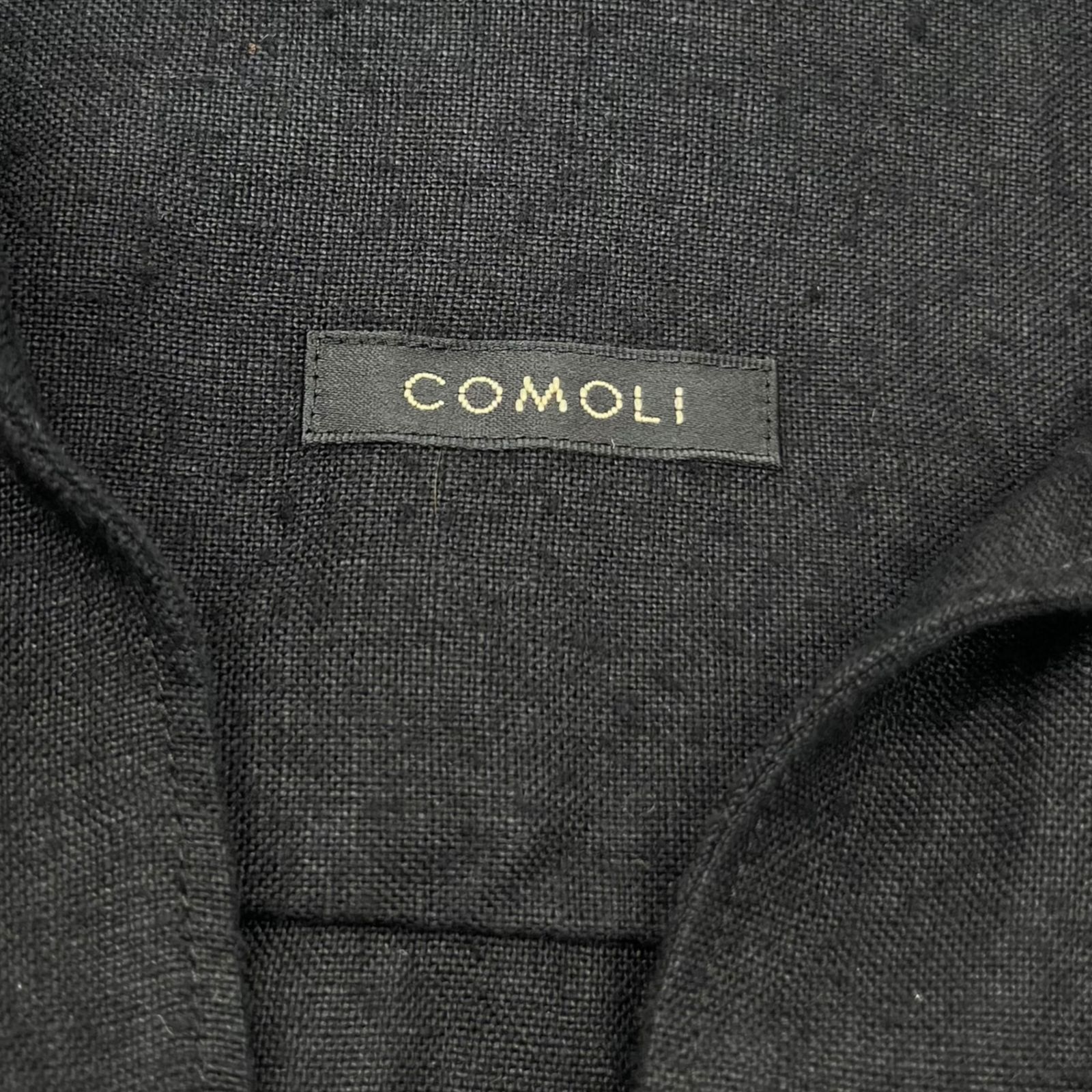 COMOLI(コモリ) 23SS kanapa skipper S/S shirt カナパ スキッパー半袖シャツ X01-02018 1(S程度) ブラック リネン