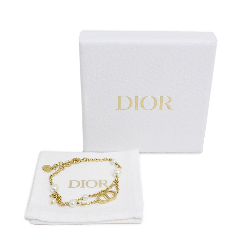 ディオール Dior PETIT CD ブレスレット ロゴ パール ゴールド