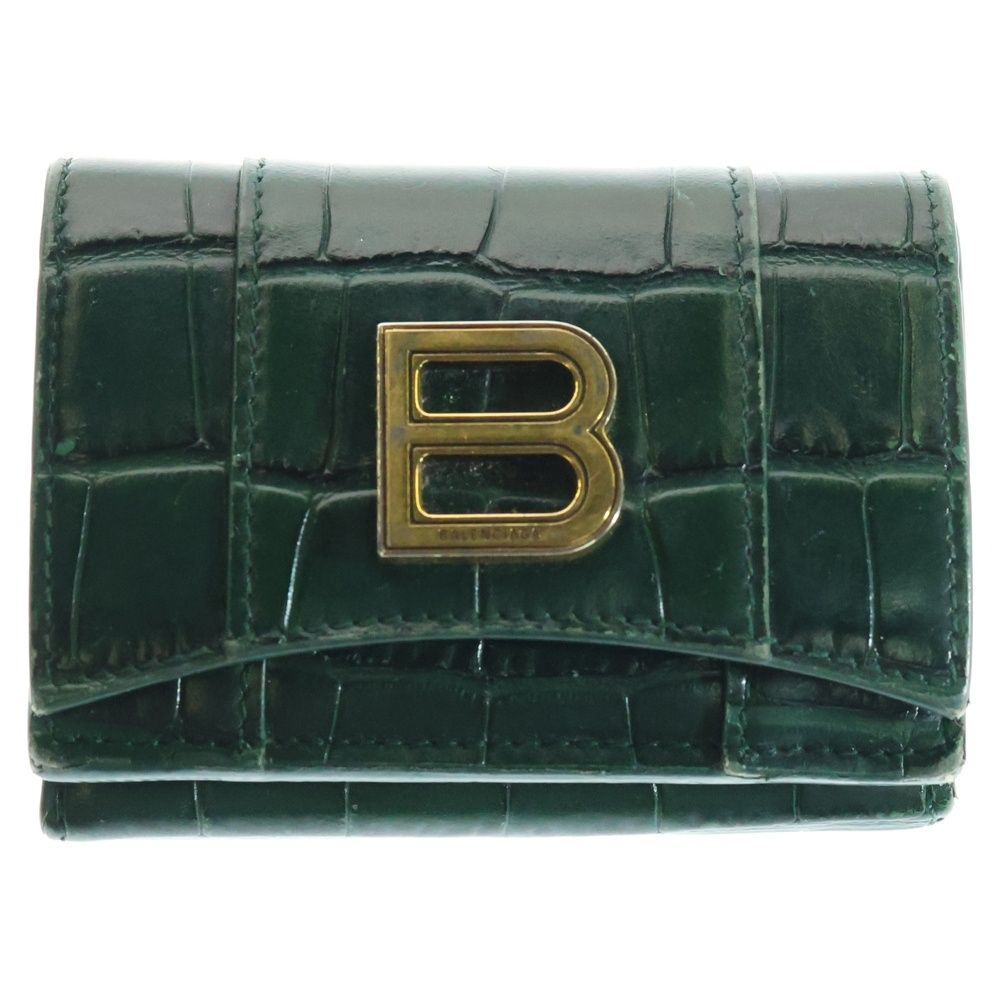 希少 プラダ 三つ折り財布 サフィアーノ レザー ブルー系 シャイン