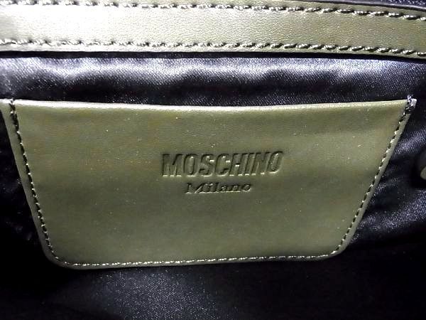 ■新品■未使用■ MOSCHINO モスキーノ ナイロン×レザー クラッチバッグ セカンドバッグ レディース カーキ系 BF2891