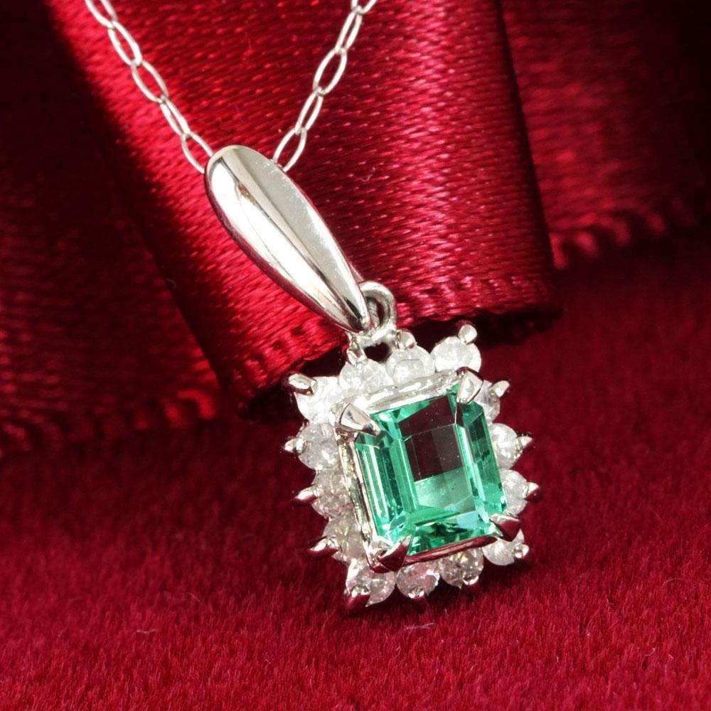 ストレッチドビー コロンビア産エメラルド0.63ct ダイヤモンド0.37ct