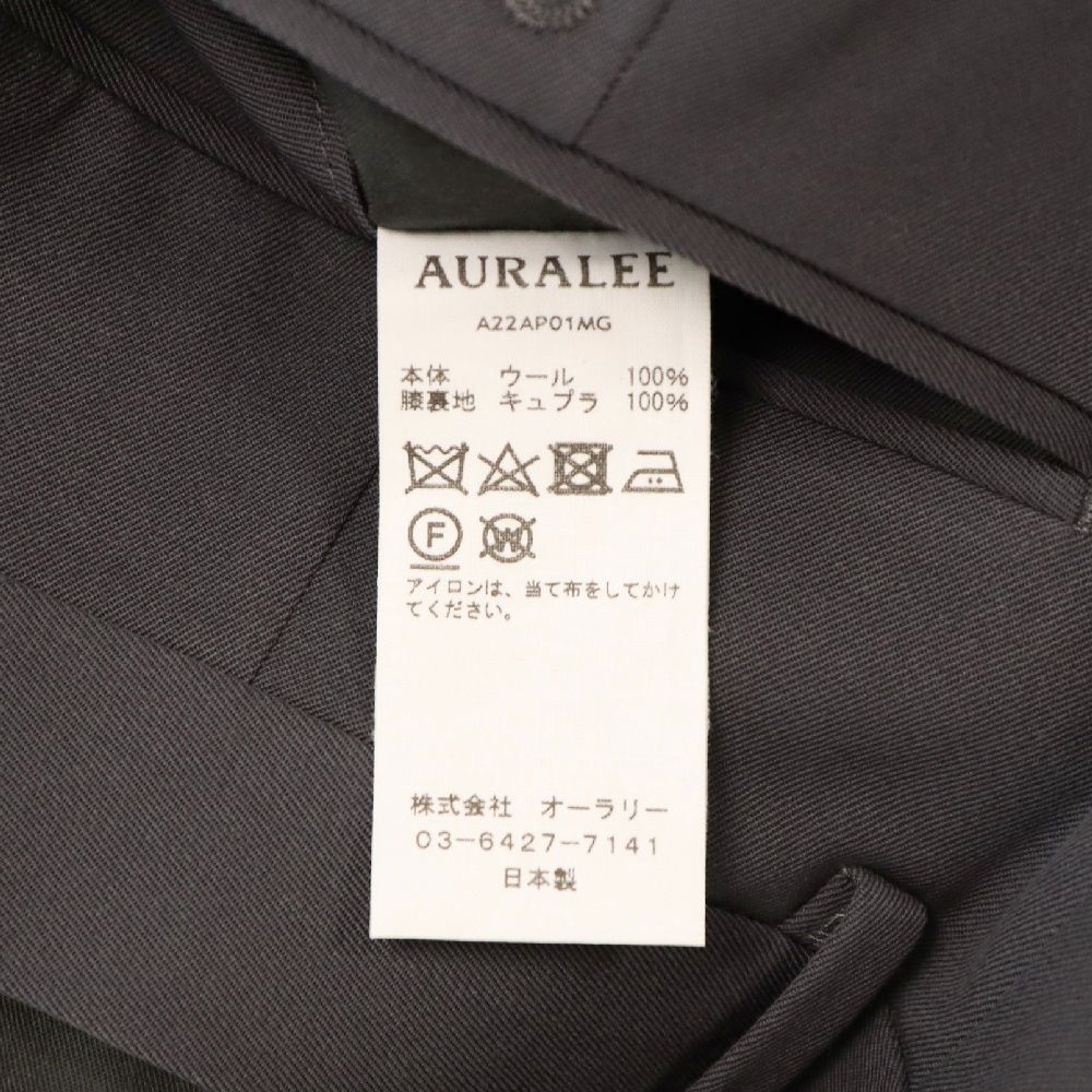 AURALEE (オーラリー) 22AW LIGHT WOOL MAX GABARDINE SLACKS ライト ウール マックス ギャバジン  ジップフライ スラックス パンツ グレー A22AP01MG - メルカリ