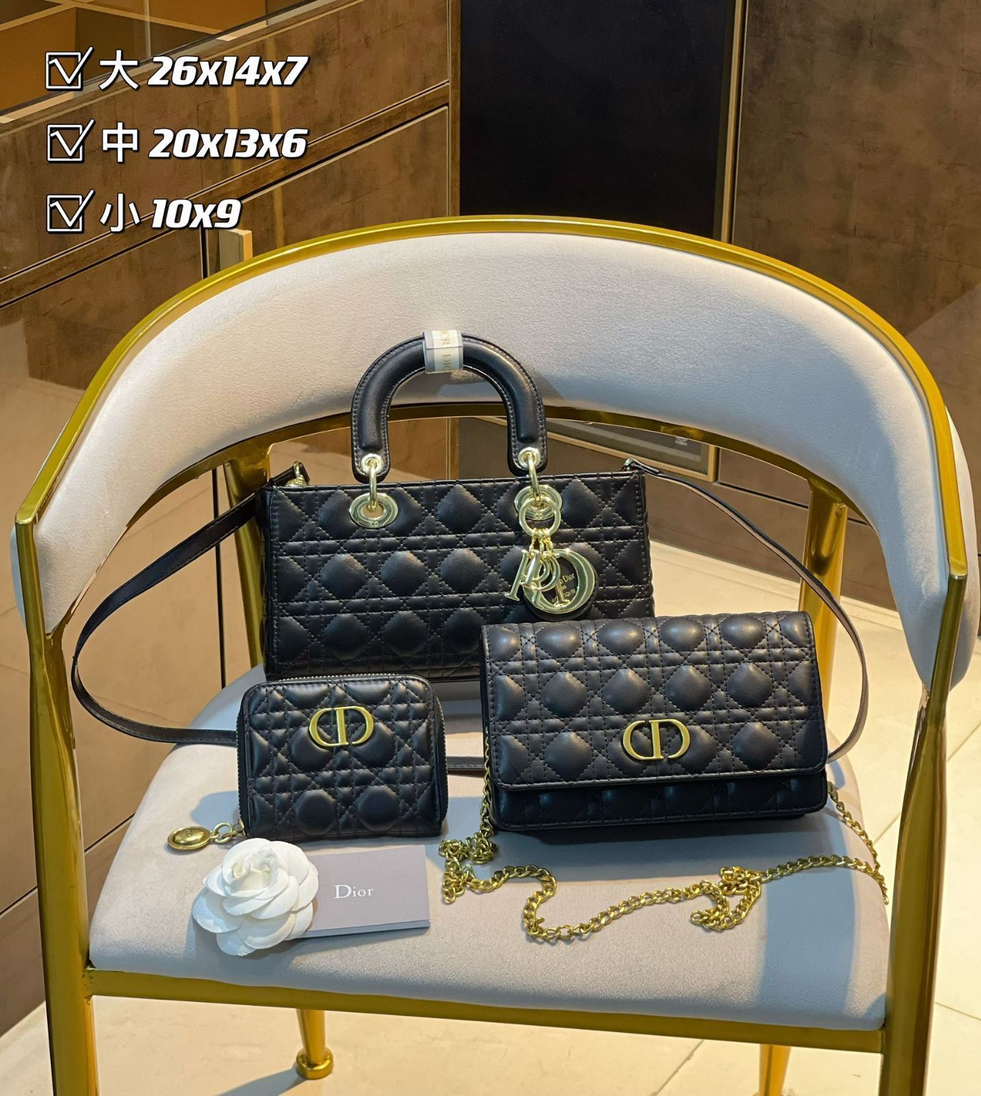 人気沸騰 Christian Dior クリスチャンディオール ショルダーバッグ ハンドバッグ 財布 3点セット｜ ｜