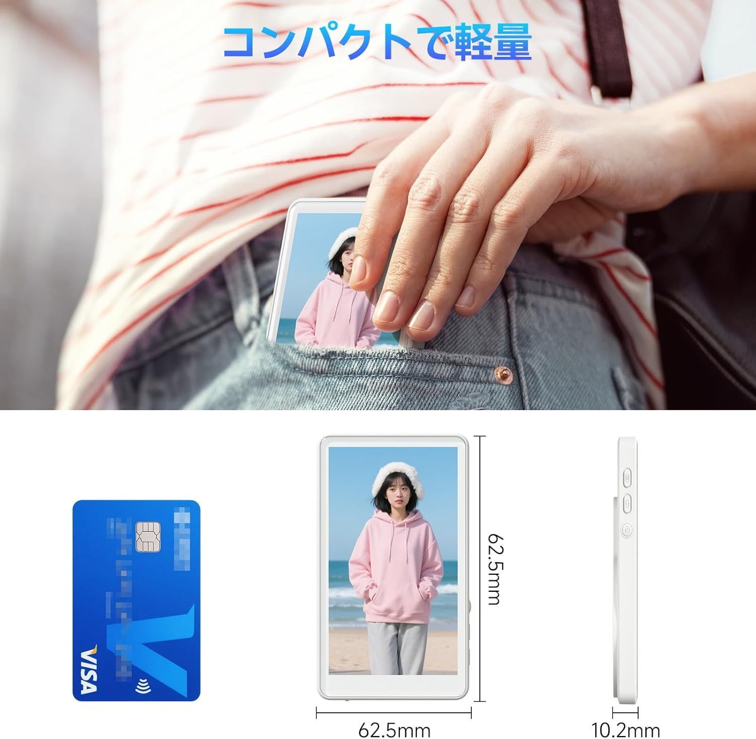 iphone モニター 4K/1080P 自撮りモニター 輝度調整可・外カメラ