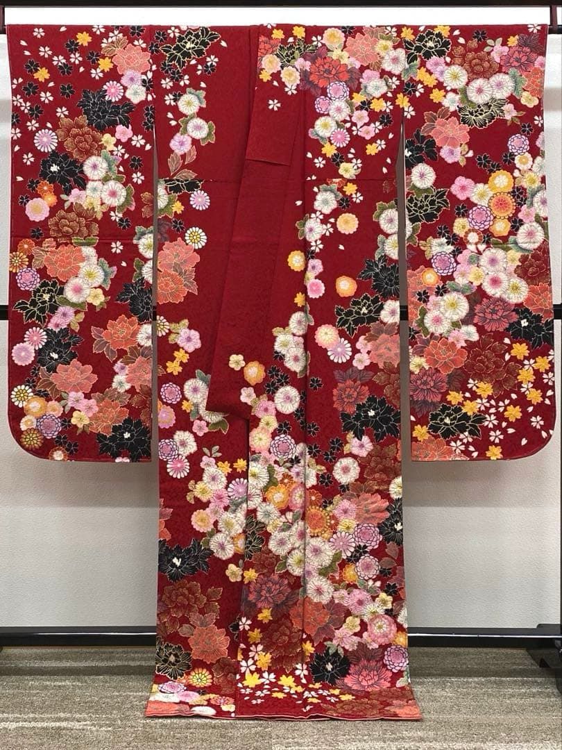 振袖 豪華 桐屋 翠山工房 金通し 金彩 絞り加工 身丈171cm 振袖 桐屋 翠山工房 絞り加工 辻ヶ花 豪華 金通し 金彩 身丈176cm