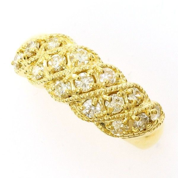 K18YG リング RING 指輪 7号 ダイヤ 0.50 総重量約3.4g