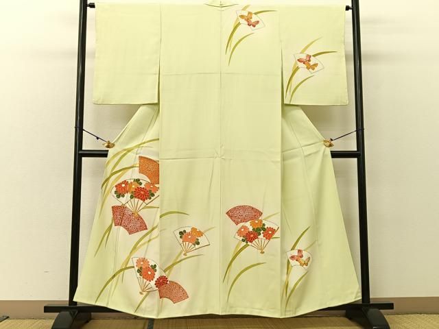 平和屋着物○訪問着 駒刺繍 地紙草花文 金彩 正絹 逸品 CAAV6704vf